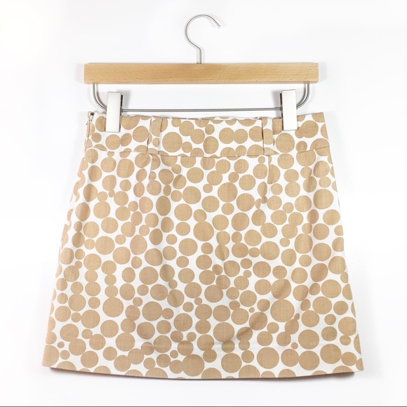 J.Crew | 0 | Tan White Mini Skirt in Dot - Picture 4 of 5